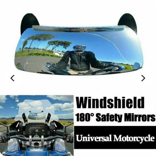 Universal Motorcycle Windscreen 180+ Degree Blind Spot Mirror